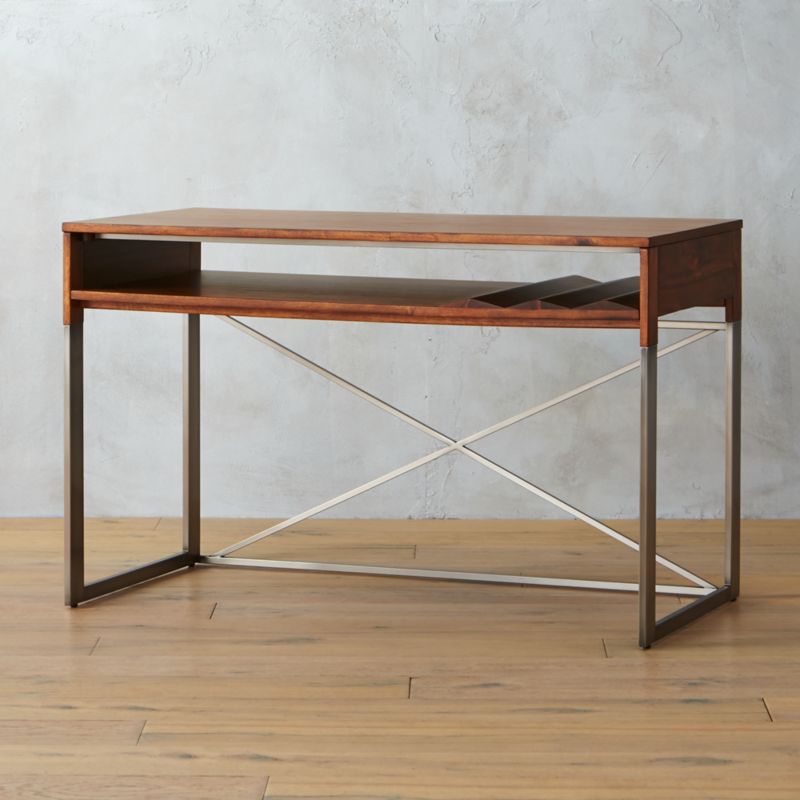 Wooden Desks Cb2 Saic Little Wave Desk