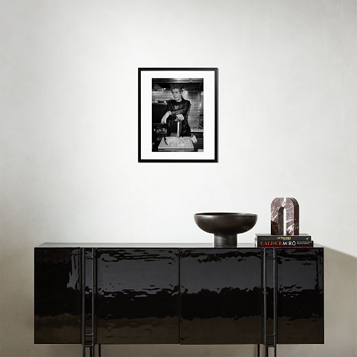 'Anthony Bourdain in the Kitchen' Photographic Print in Black Frame 17.75"x21.75"