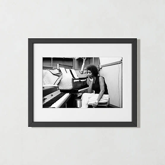 'Aretha at the Piano' Photographic Print in Black Frame 21.5"x17.5"