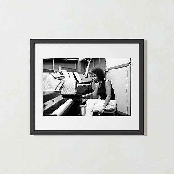 'Aretha at the Piano' Photographic Print in Black Frame 25.5"x21.5"