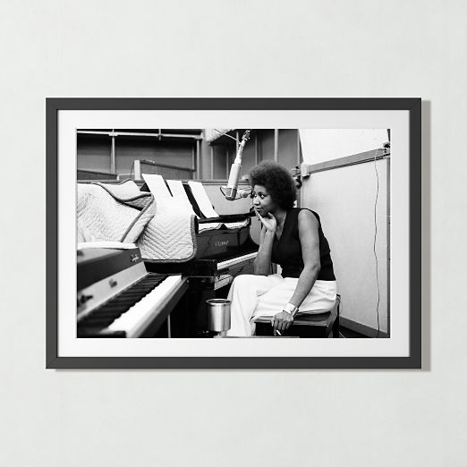 'Aretha at the Piano' Photographic Print in Black Frame 39.5"x28.5"