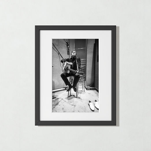 'Johnny Cash in the Studio' Photographic Print in Black Frame 21.5"x17.5"