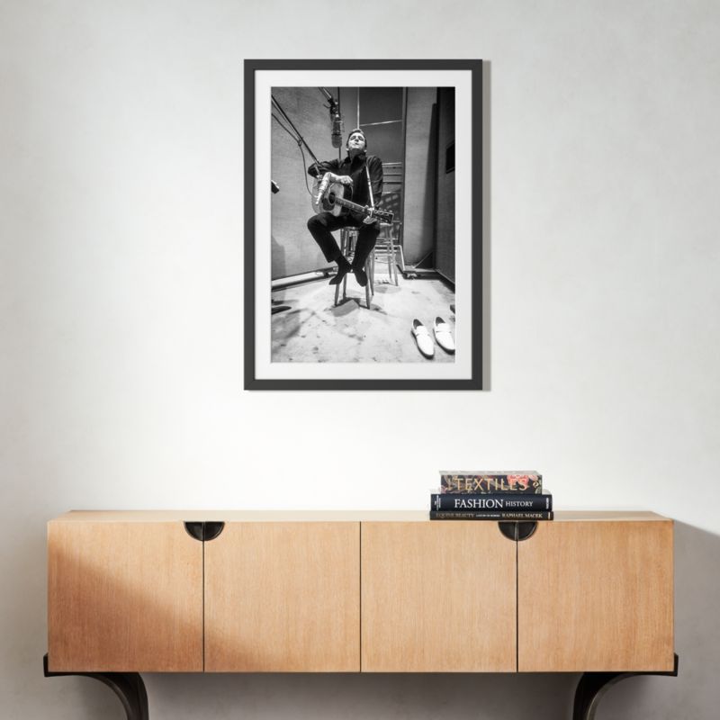 'Johnny Cash in the Studio' Photographic Print in Black Frame 25.5"x21.5" - image 5 of 6