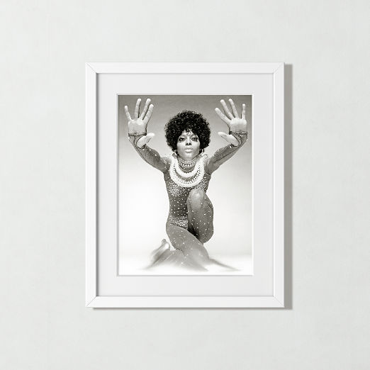 'Diana Ross Reaching Out' Photographic Print in White Frame 21.5"x17.5"