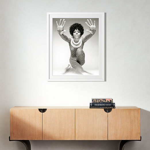 'Diana Ross Reaching Out' Photographic Print in White Frame 21.5"x17.5"