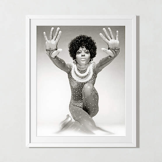 'Diana Ross Reaching Out' Photographic Print in White Frame 33"x39.5"