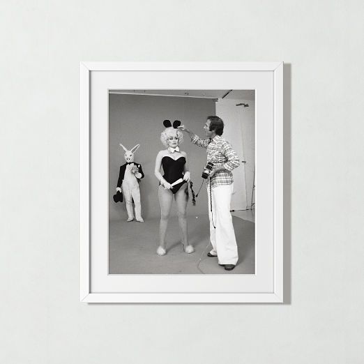 'Dolly Parton Playboy Shoot' Photographic Print in White Frame 25.5"x21.5"