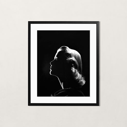 'Grace Kelly in the Shadows' Photographic Print in Black Frame 17"x21"