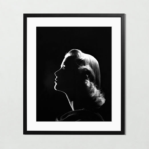 'Grace Kelly in the Shadows' Photographic Print in Black Frame