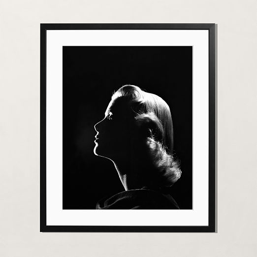 'Grace Kelly in the Shadows' Photographic Print in Black Frame