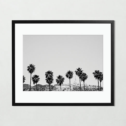 'Hollywood Palm Trees' Photographic Print in Black Frame