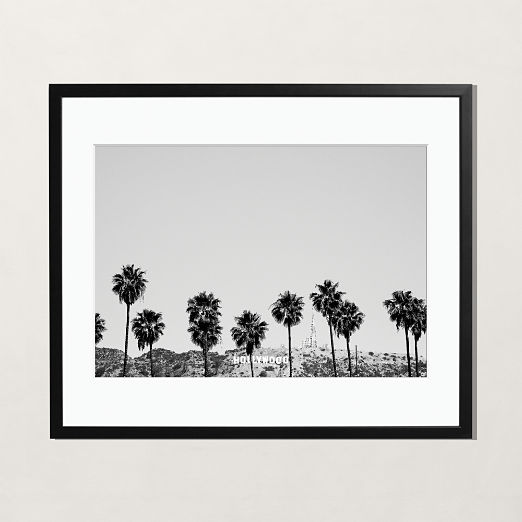 'Hollywood Palm Trees' Photographic Print in Black Frame