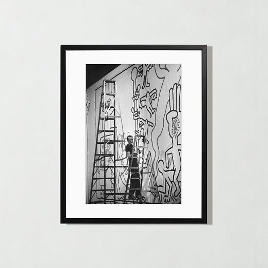 'Keith Haring' Photographic Print In Black Frame 17"x21"