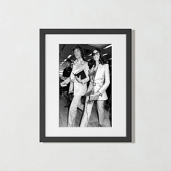 'Mick and Bianca at the London Airport, 1970' Photographic Print in Black Frame 17.5"x21.5"