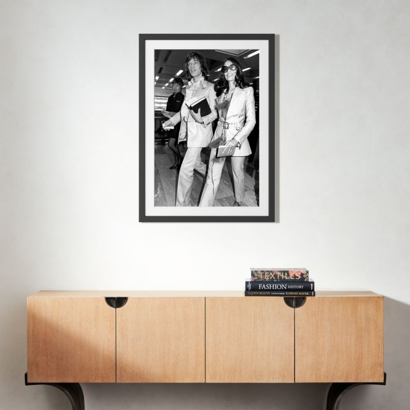 'Mick and Bianca at the London Airport, 1970' Photographic Print in Black Frame 39.5"x28.5" - image 2 of 3