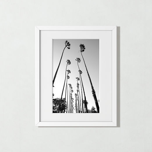 'Palm Trees Road' Photographic Print in White Frame 17.5"x21.5"