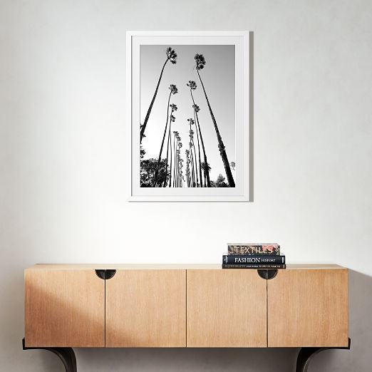 'Palm Trees Road' Photographic Print in White Frame 17"x21"