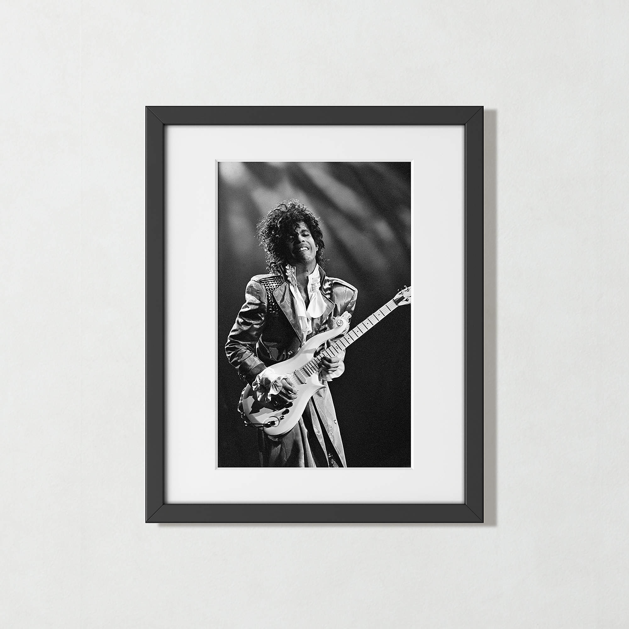 'Prince In Chicago' Black & White Art Print in Black Frame 17.5
