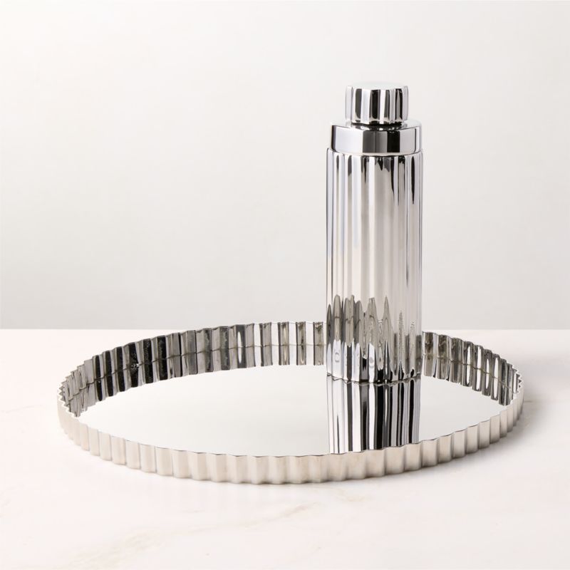 Round Stainless Steel Fluted Serving Tray By Kay Fisker - image 4 of 5