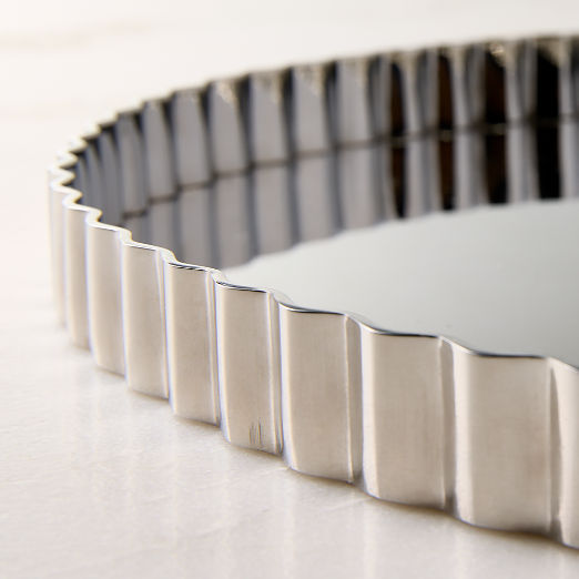 Round Stainless Steel Fluted Serving Tray By Kay Fisker