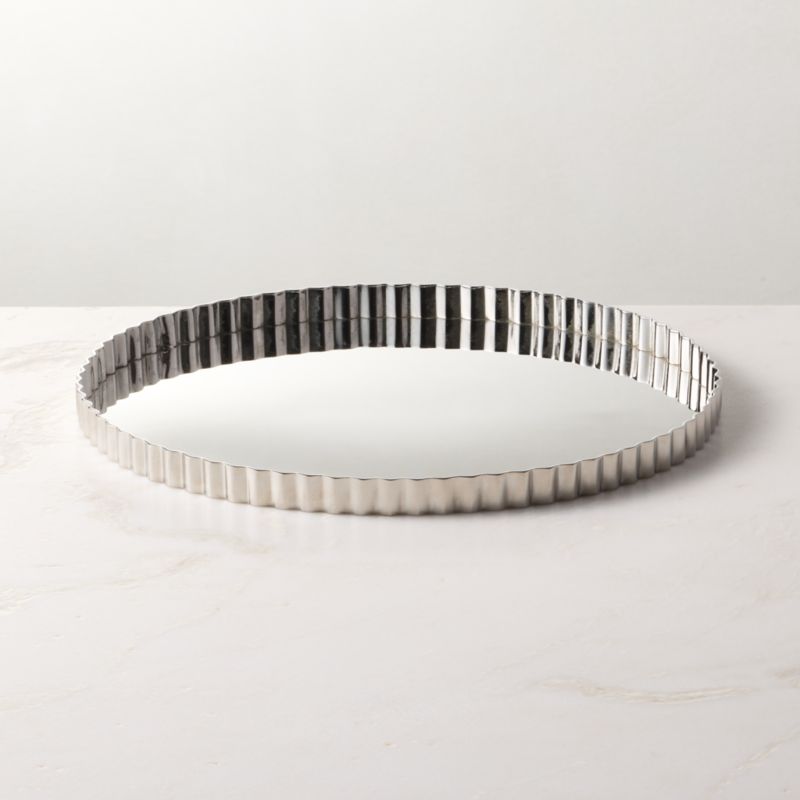 Round Stainless Steel Fluted Serving Tray By Kay Fisker - image 3 of 5