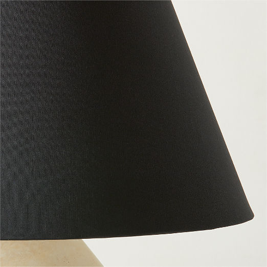 Sabia Ivory Ceramic Table Lamp with Black Shade