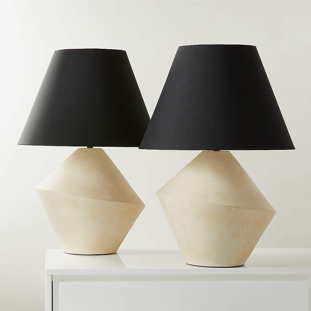 Enora White Travertine Table Lamp + Reviews