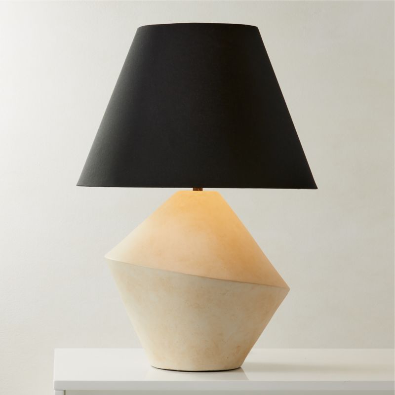 Sabia Ivory Ceramic Table Lamp with Black Shade - image 0 of 6