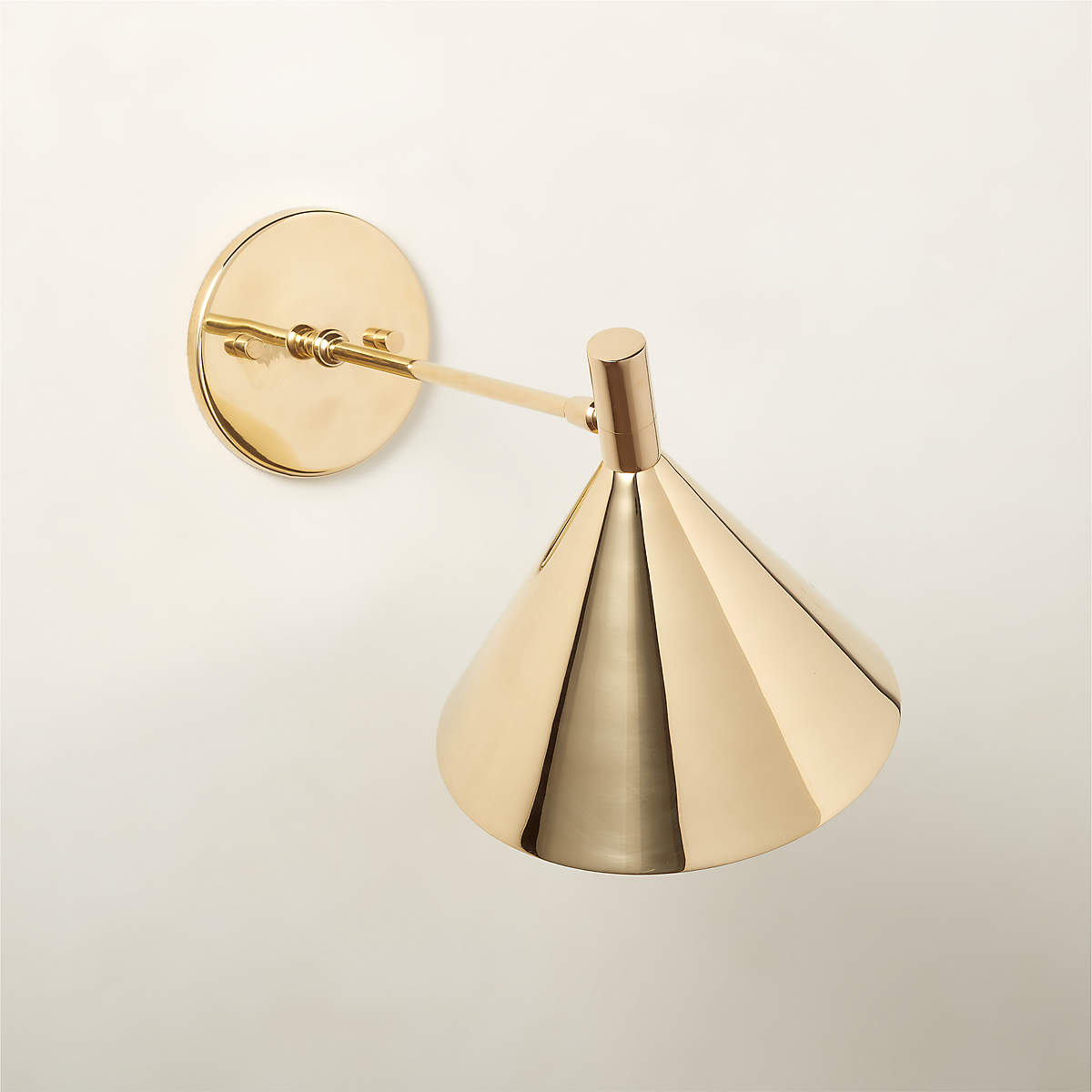 Sabine Modern Polished Brass Swing Arm Wall Sconce CB2