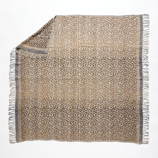 Sabor Brown Linen and Silk Throw Blanket