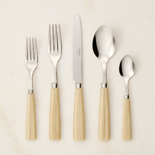 Sabre Paris Ivory Icone Horn Flatware Set of 5