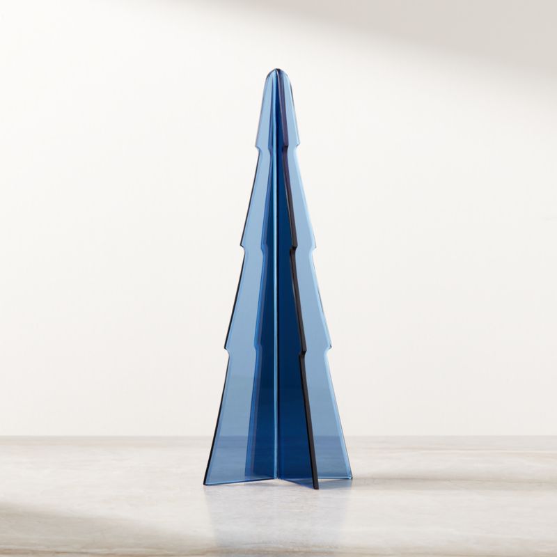 Viewing product image Sadie Blue Mirrored Glass Christmas Tree 12" - image 1 of 4