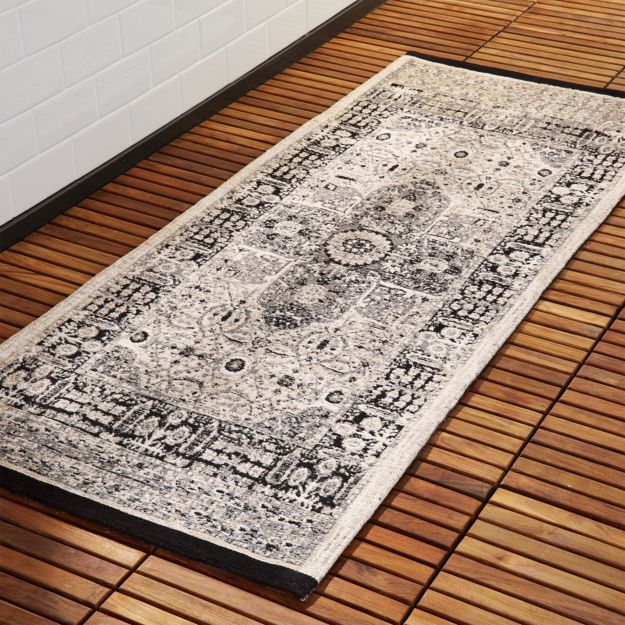 Sadie Black Bath Runner + Reviews CB2