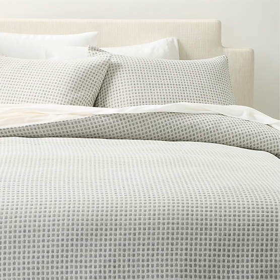 Sadira Organic Cotton Jacquard White with Black Full/Queen Duvet Cover