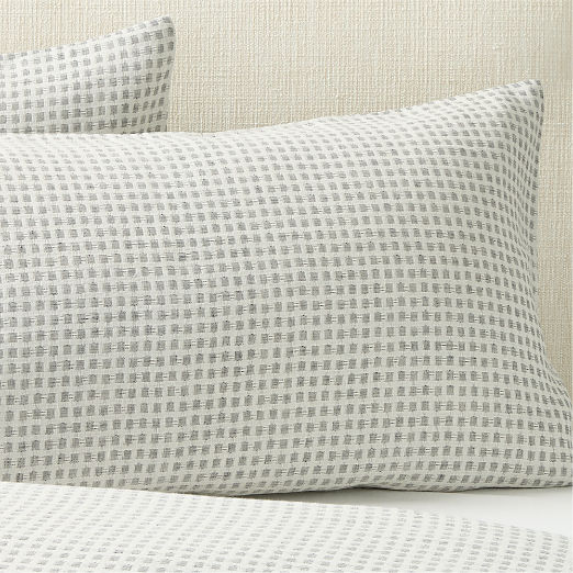 Sadira Organic Cotton Jacquard White with Black Standard Pillow Shams Set of 2