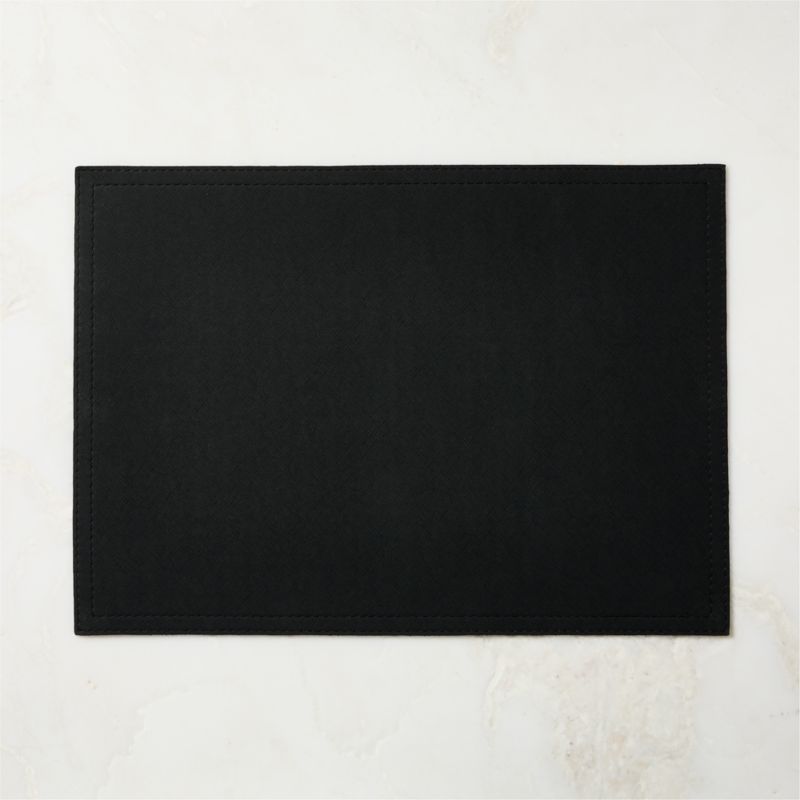 Saffiano Black Faux Leather Placemat - image 0 of 3