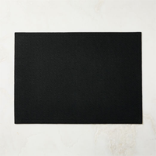 Saffiano Black Faux Leather Placemat