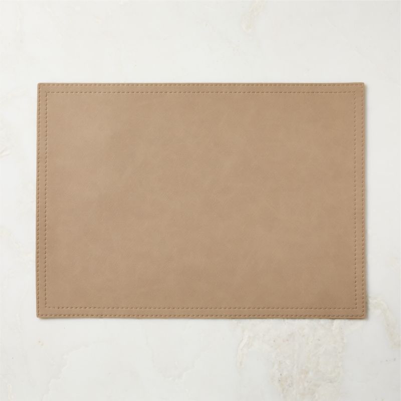 Saffiano Taupe Faux Leather Placemat - image 0 of 3