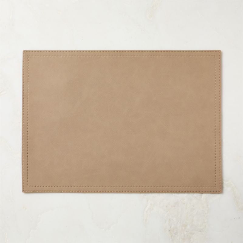 View Saffiano Taupe Faux Leather Placemat details
