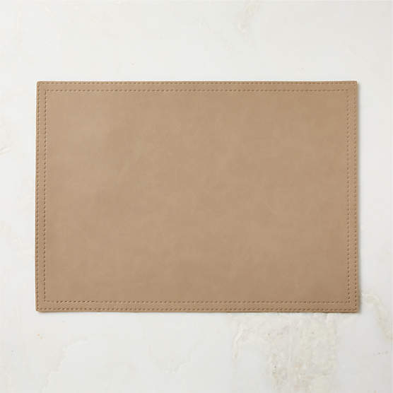 Saffiano Taupe Faux Leather Placemat