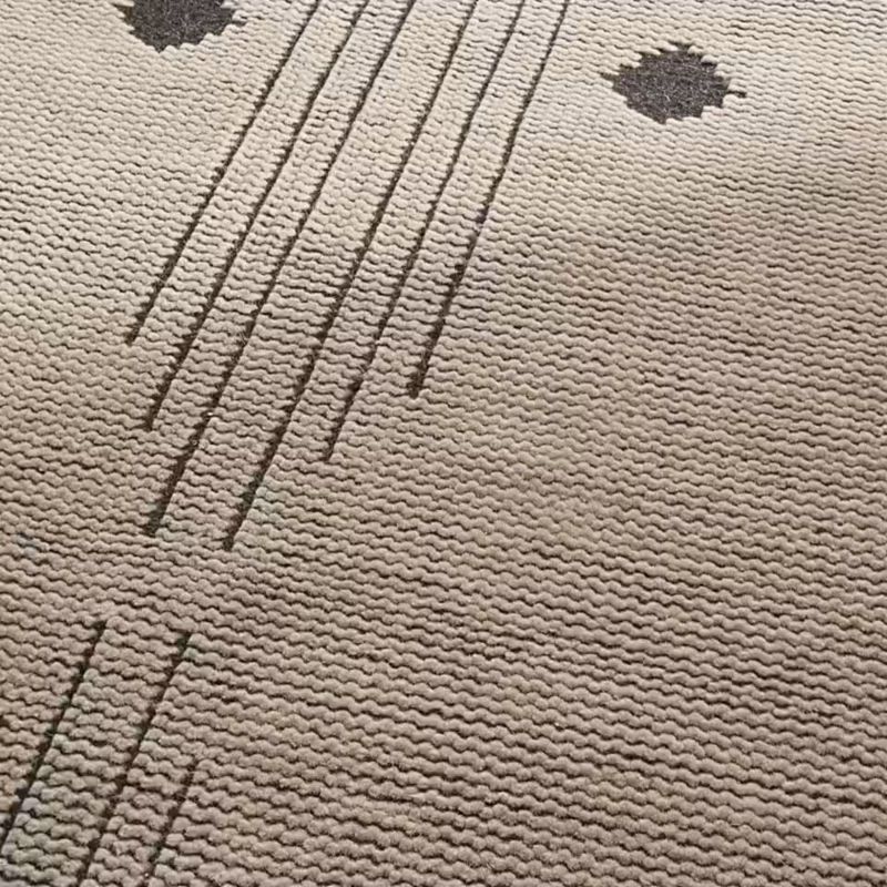 Saffioti Warm White Moroccan Hand-Knotted New Zealand Wool Area Rug 8'x10'