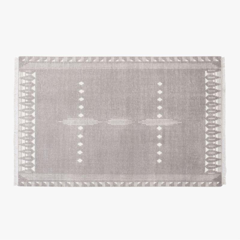 Saffioti Hand-Knotted Charcoal Grey New Zealand Wool Area Rug 5'x8' - image 0 of 3