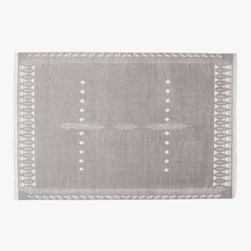 Saffioti Hand-Knotted Charcoal Grey New Zealand Wool Area Rug 6'x9' - image 0 of 3