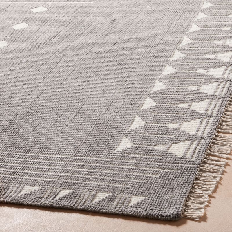 Saffioti Hand-Knotted Charcoal Grey New Zealand Wool Area Rug 9'x12' - image 2 of 4