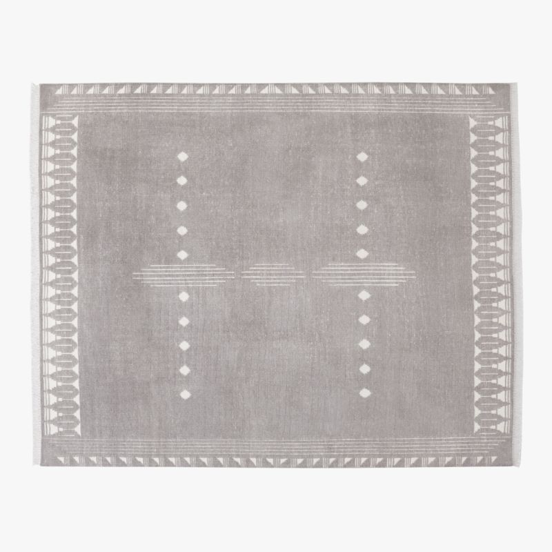 Saffioti Hand-Knotted Charcoal Grey New Zealand Wool Area Rug 8'x10' - image 0 of 4