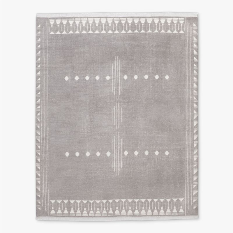 Saffioti Hand-Knotted Charcoal Grey New Zealand Wool Area Rug 9'x12' - image 0 of 4