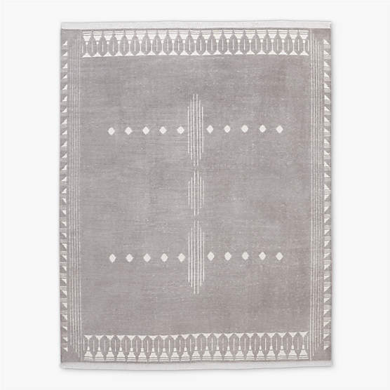 Saffioti Hand-Knotted Charcoal Grey New Zealand Wool Area Rug 8'x10'