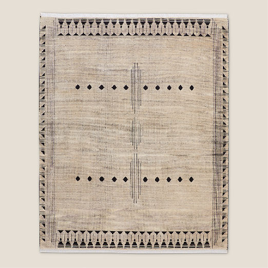 Saffioti Hand-Knotted Warm White New Zealand Wool Area Rug