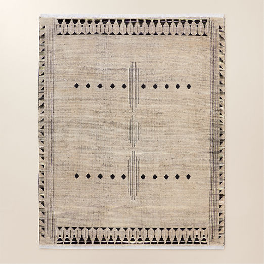 Saffioti Hand-Knotted Warm White New Zealand Wool Area Rug