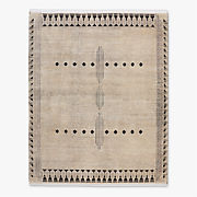 Saffioti Warm White Moroccan Hand-Knotted New Zealand Wool Area Rug 8'x10'